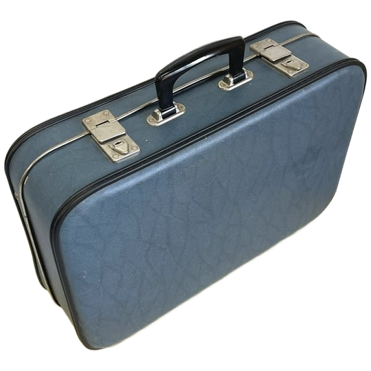 Blauwe Vintage Koffer Brocante Suitcase 1
