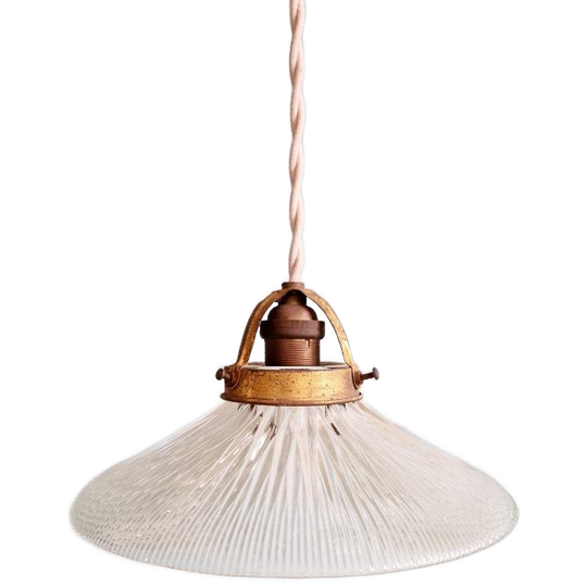 Holofaansuspensie In Transparant Gegroefd Glas, 1920-30 1
