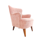 Vintage Artifort Theo Ruth Fauteuil | Roze Rib Easy Chair thumbnail 1