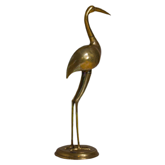 Mid-century Messing Kraanvogel Sculptuur Vintage, 1970s 1