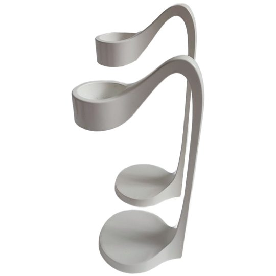 Set Van 2 IKEA Ps Ellan Design Kandelaars Waxinelichthouders Wit Metaal 1