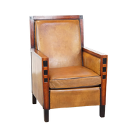 In Goede Staat Verkerende, Strakke Art Deco Design Fauteuil Met Leuke Details Gemaakt Van Schapen