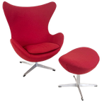 Vintage Egg Chair Met Voetenbank (Set) thumbnail 1