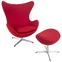 Vintage Egg Chair Met Voetenbank (Set)