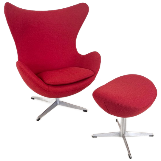 Vintage Egg Chair Met Voetenbank (Set) 1