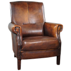 Armchair Van Schapenleer Met Hoge Rug En In Goede Staat, Top Kleuren thumbnail 1