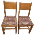 2 Ouderwetse Eiken Stoelen thumbnail 1