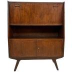 Vintage Secretaire Wandkast Werkplek Jaren 60 Teak Fineer thumbnail 1