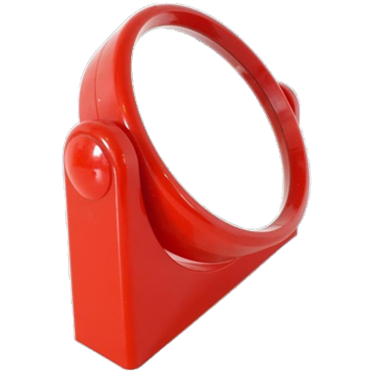 * Vintage Rood Oranje Retro Spiegel Badkamer Jaren 70 1