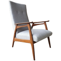 Vintage Fauteuil Teakhouten Deense Fauteuil Mid Century
