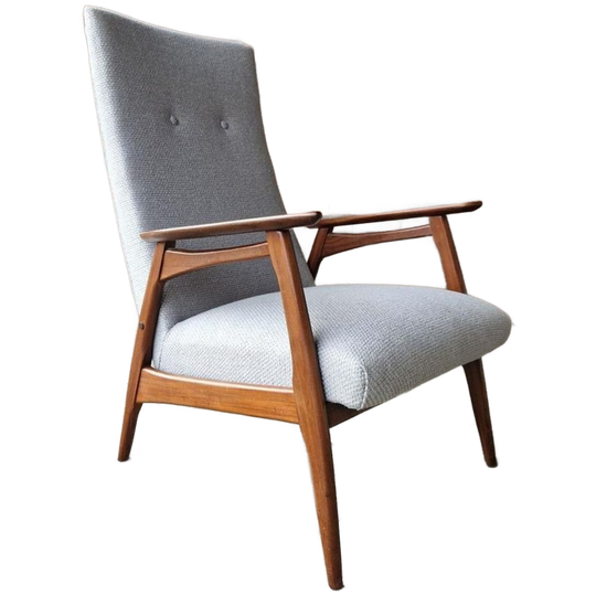 Vintage Fauteuil Teakhouten Deense Fauteuil Mid Century 1