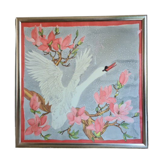 Vintage Schilderij Van Een Zwaan Op Zijde 1