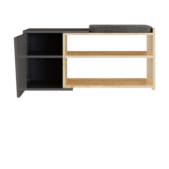 Evila Originals | Fiona Schoenenkast, Antraciet Houtfineer 1