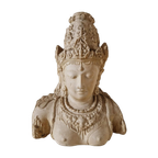 Antiek Orïentaals Beeld God India Godin Buste Beeld thumbnail 1