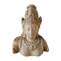 Antiek Orïentaals Beeld God India Godin Buste Beeld