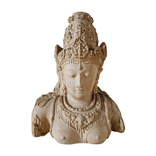 Antiek Orïentaals Beeld God India Godin Buste Beeld 1