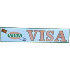 Groot Vintage Emaille Bord Met Reclame Voor Visa-Sigaretten. thumbnail 1