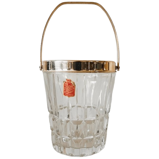 Mid-century Fisher Bleikristall Ijsemmer Kristal Verguld Vintage 1950’s 1