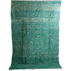 Vintage Mid-Century Handgeknoopt Groen Vloerkleed In Wol thumbnail 1
