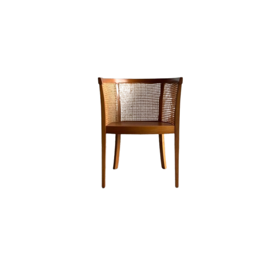 Mid Century Armchair In Cane And Wood ( 9 Pieces Available) 1
