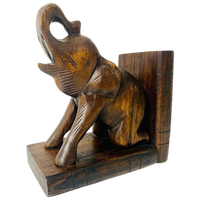 Vintage Houten Olifant Boekensteun