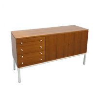 Fineer Dressoir Uit Zweden Met Wit Stalen Poten