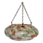 Art Deco - Hanging Flower Pot - Glass - Multi Color Spotted - Including Chains thumbnail 1