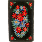 Prachtig Vintage Handgemaakt Wandkleed Met Bloemen In Sprekende Kleuren. thumbnail 1