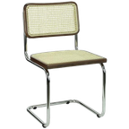 fonQ | Wave Eetkamerstoel Walnoot/chrome Set 2 thumbnail 1