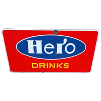 Tof En Groot Emaille Bord Van Hero Drinks, Langcat Bussum.