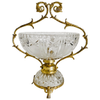 Vintage Rococo Kristal Messing Hollywood Regency Bonbonschaal thumbnail 1
