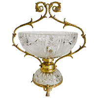 Vintage Rococo Kristal Messing Hollywood Regency Bonbonschaal