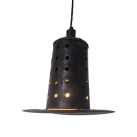 Vintage Metalen Brutalist Hanglamp.