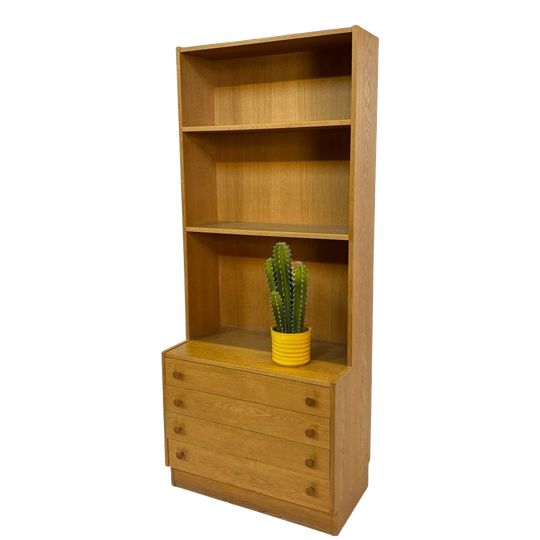 Vintage Kast Boekenkast Wandkast Jaren 60 Eiken Design 1