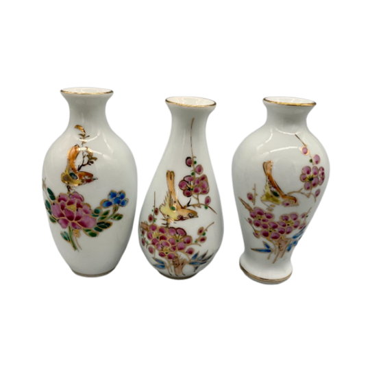 Set Vaasjes China Birds And Flowers 1