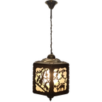 Antiek Ajour Gezaagd Messing Hanglamp thumbnail 1