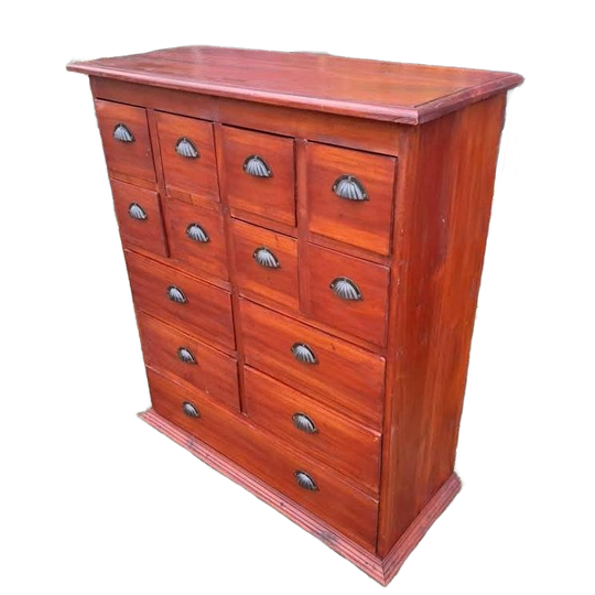 Fraaie Vintage Ladenkast, Apothekerskast, Archiefkast 1
