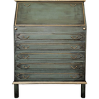 Groen En Goud Secretaire/ Vintage Look Kast thumbnail 1