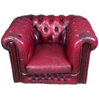 Rode Chesterfield Clubfauteuil