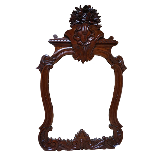Louis Xv - Rococo Mahonie Houten Wandspiegel 1