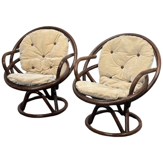 Vintage Safari Rotan Stoelen Set Van 2 1