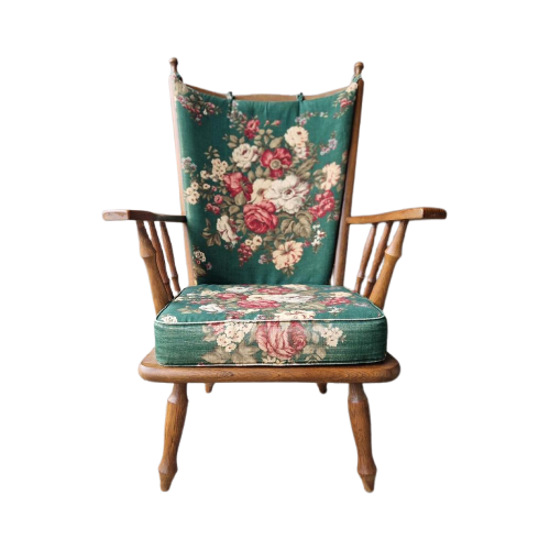 Vintage Fauteuil Oma'S Bloemen Stoel Jaren 60 Fauteuiltje