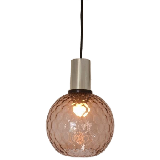 Vintage Glazen Hanglamp Design. In Mooie Staat. 1