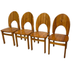 Vintage Set Van Vier Rainer Daumiller Grenen Stoelen Design thumbnail 1
