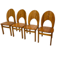 Vintage Set Van Vier Rainer Daumiller Grenen Stoelen Design