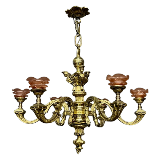 Mazarin Massief Bronzen Kroonluchter. 1