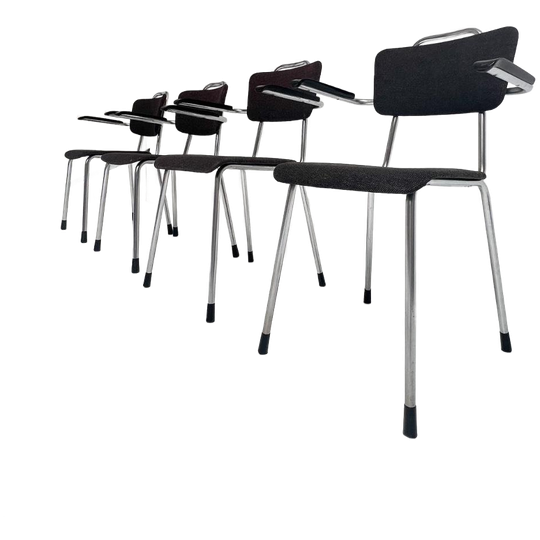 Set Metalen Stoelen In Gispenstijl (4), 1970'S 1