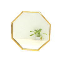 Vintage Spiegel Hollywood Regency Goud Messing Mid Century