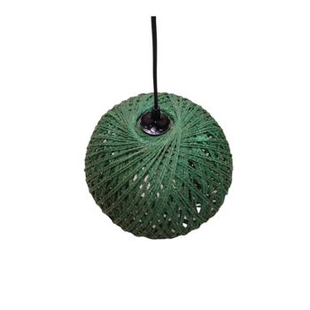 Deboola Hängelamp Boho Hanglamp Rotan Hennep Touw - Pendellamp Vintage Eettafellamp Korte Lantaarn Design Eettafel E27 Hanglamp voor Slaapkamer Eetkamer Woonkamer Hal (Zonder Lichtbron
