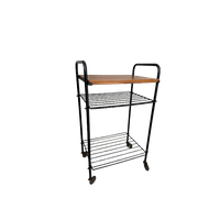 1x Vintage Bijzettafel/70’s Trolley In Teak